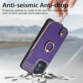 thumbnail image 2 of Dteck for Samsung Galaxy A21S (6.5" 2020) Zipper Wallet Case, Shockproof with Card Holders Flip Premium PU Leather Card Slots with 360°Rotation Ring Stand Protective Phone Cover, purple, 2 of 8