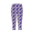 thumbnail image 4 of Bovemsi Women's High Waisted Yoga Capris Leggings Floral Print Waist Pants Knee Length Slim Fit Cropped Trouser Workout Athletic Leggings, 4 of 5