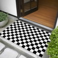 thumbnail image 4 of 2x3 Door Mat Rug, Black White Plaid Non-Skid Rubber Backing Large Rectangle Rugs - Living Room Bedroom Home Office, Farmhouse Modern Minimalist Geometric Indoor Floor Mat Carpets Washable Rug, 4 of 9
