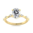 thumbnail image 2 of Karly - Thin Band with Round Stones & Oval Moissanite Lab-Diamond Engagement Ring, 2 of 5