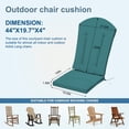 thumbnail image 3 of Adirondack Chair Cushion Thin Waterproof Anti-Slip with Straps, Weather-Resistant Indoor Outdoor Patio Seat Pad, Peacock blue,1PCS, 3 of 7