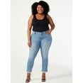 thumbnail image 2 of Sofia Jeans Women's Plus Size Sofia Cruvy Mid Rise Cropped Jeans with Frayed Hem, 2 of 6