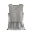 thumbnail image 2 of YanHong Nursing Tops Plus Size Spring Summer Nursing Tops Built-in Bra Cotton Women Solid Color Breast Feeding Pregnant Nursing T-Shirt Blouse Sleeveless Round-Neck Tank Tops Gray XXL, 2 of 3