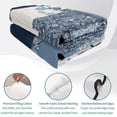 thumbnail image 4 of Quilts Queen Size Bedding Set, Navy Blue Checkered Lightweight Quilted Comforter, Vintage Floral Abstract Art Soft Reversible Bedspread Coverlet with Pillow Covers for All Season, 90" x 96", 4 of 9