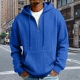 thumbnail image 2 of Men's Fall/Winter Hoodies Solid-Color Knit Hoodie with Pockets Sports Sweatshirts, 2 of 8