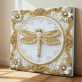 thumbnail image 4 of DIY Pearl Painting with Frame - Creative Design, DIY Self-Adhesive, Healing, Stress-Relieving Home Wall Decoration with Frame and Tools (White Canvas)-Dragonfly, 4 of 8
