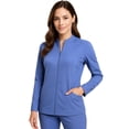 thumbnail image 1 of M&M SCRUBS - chamarra para mujer ultra suave con cierre frontal, Azul Ceil, X-Large, 1 of 9