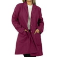 thumbnail image 4 of Panda Uniform by HeedFit 36" Notch Collar Women’s Lab Coat – 11XL Wine, 4 of 7