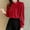 Red, variant on Olyvenn Women's Long Sleeve Satin Tops Dressy Casual Beaded Mock Neck Work Blouse Fall Trendy Front Pleated Tunic Chiffon Shirts Black L