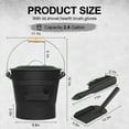 thumbnail image 3 of 2.6 Gallon Fireplace Ash Bucket with Lid Shovel, Hand Broom, Charcoal Wood Fire Pits Burning Stoves, Coal Pellet Metal Buckets, Hot Wood Carrier Pail Fire Pits Ash Can Cleaning Tools, 3 of 10