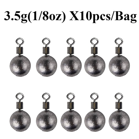 10pcs/Lot Fishing Weights Sinkers 3.5g 5g 7g 10g 14g 20g Fishing Sinker Carp Fishing Tackle Accessories 3.5g sinkers