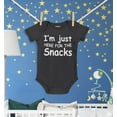 thumbnail image 3 of Shop4Ever I'm Just Here for the Snacks Funny Baby's Bodysuit Infant Cotton Romper 24 Months Black, 3 of 5