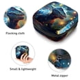 thumbnail image 3 of Starry Dinosaur Velvet Period Bag Storage Organizer for Tampons and Pads, Small Bag with Sponge and Oxford Cloth, 4.7x6.6x6.6 in, Period Pouch, 3 of 6