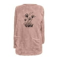 thumbnail image 2 of Uootdi Plus Size Womens Fleece Lined Long Sleeve Sweatshirt Sherpa Fuzzy Sweater Print Tops Dandelion Gift Print Tops Warm Winte r Clothes, 2 of 4