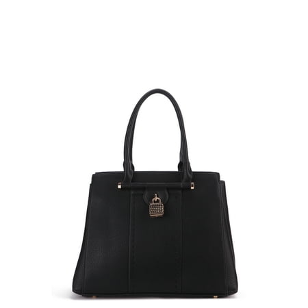 Bag Black Collection - MKF Collection Black Tansy Padlock Designer Satchel by Mia K. Farow