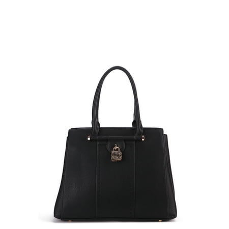 MKF Collection Black Tansy Padlock Designer Satchel by Mia K. Farow