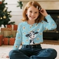 thumbnail image 5 of DISNIMO Cow Daisy Print Girls Crop Tops Long Sleeve Pullover Soft Casual Pullover Sweatshirts Loose Fit Cropped Sweatshirt for Teens Youth, 5 of 7