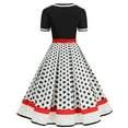 thumbnail image 5 of Glisme Casual Dresses For Women Polka Dot Short Sleeve 1950S Housewife Evening Party Prom Dress Womens Dresses White Sundress Wedding Guest Dresses, 5 of 9