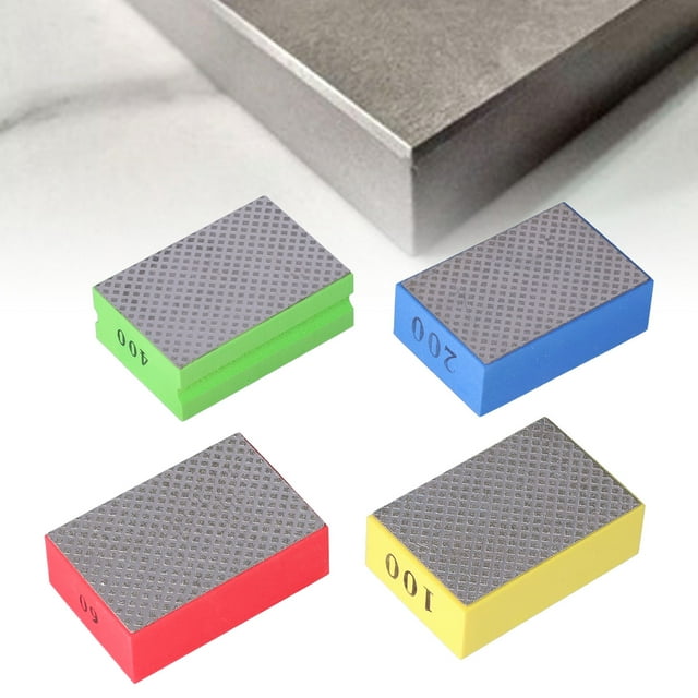 Bloque De Pulido Galvanizado, Almohadillas De Pulido A Mano De Diamante 4 Piezas Para Piedra Para Hormigón Para Azulejos