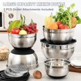 thumbnail image 5 of Mixing Bowls with Airtight Lids, 8PCS Stainless Steel Nesting Mixing Bowls Set, 3 Grater Attachments & Non-Slip Bottoms, Black Kitchen Bowls, Size 5, 4, 3.5, 2, 1.5QT for Baking & Serving, 5 of 8