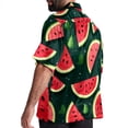 thumbnail image 3 of Watermelon Men's Casual Hawaiian Shirt Printed Button Down Short Sleeve Summer Beach Shirts Unisex, 3 of 6
