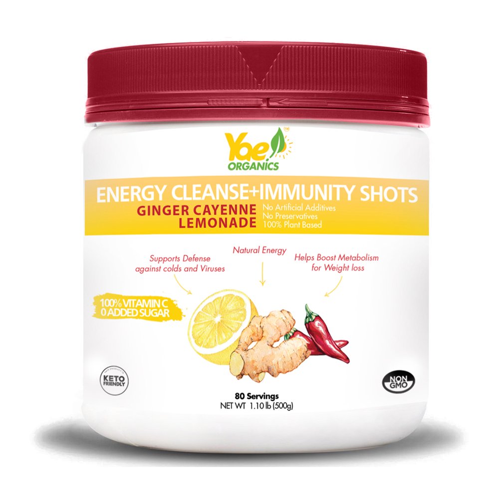 Yae Organics Organic Ginger Cayenne Energy Shots, CleansePlus Immunity