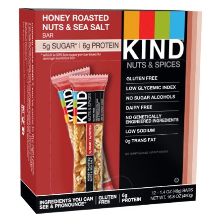 KIND Nuts & Spices, Honey Roasted Nuts & Sea Salt, 1.4 Oz (Pack of 12)