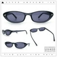 thumbnail image 2 of Womens Vintage Vibe Narrow Rectangle Cat Eye Plastic Sunglasses Grey - Black, 2 of 8