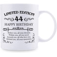 thumbnail image 2 of 44th Birthday Gifts for Women Men - 11 oz Coffee Mug - 44 Year Old Present Ideas for Mom, Dad, Wife, Husband, Son, Daughter, Friend, Colleague, Coworker (44th Birthday Gift), 2 of 7