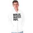 thumbnail image 3 of Worlds Okayest Pops Grandfather Men's Big & Tall Graphic Zip Up Hoodie Brisco Brands 4X, 3 of 5