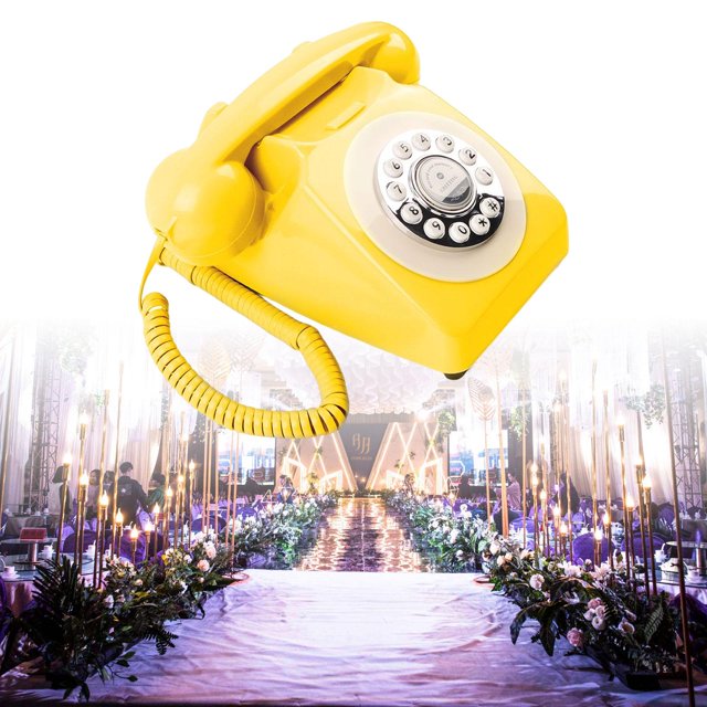 Teléfono Fijo BLESIY Retro Clásico Amarillo