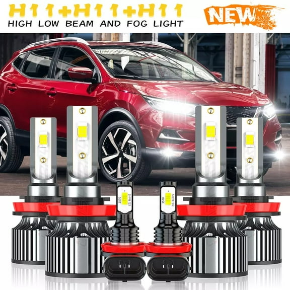 For Nissan Rogue 2014-2020 - 6x Combo LED Headlight High Low Beam   Fog Light Bulbs Kit 6500K White