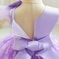 thumbnail image 6 of Alvivi Flower Girl Wedding Party Formal Gown Toddler 3D Butterfly Applique Tulle Tutu Princess Dress Lavender 9-12 Months, 6 of 7