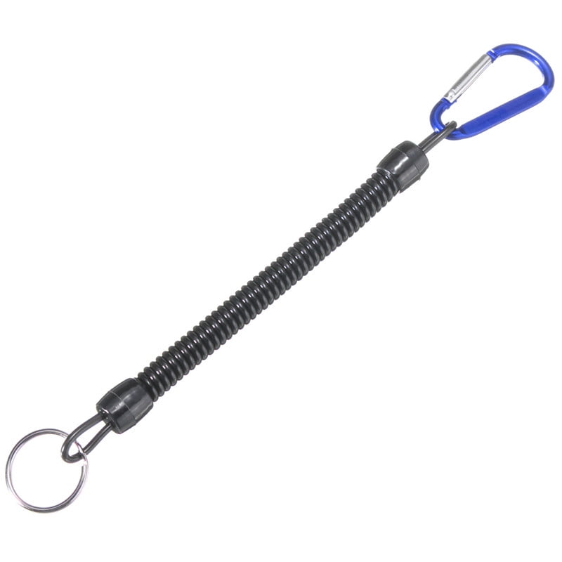 Steel Braided Lanyard Coil Cord Leash 40LB Retractable Tool Camera Boat Safety