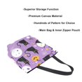 thumbnail image 3 of FORMRS Womens Canvas Tote Bag with Zipper Inner Pocket Shoulder Handbag, Purple Halloween Pattern, 3 of 7