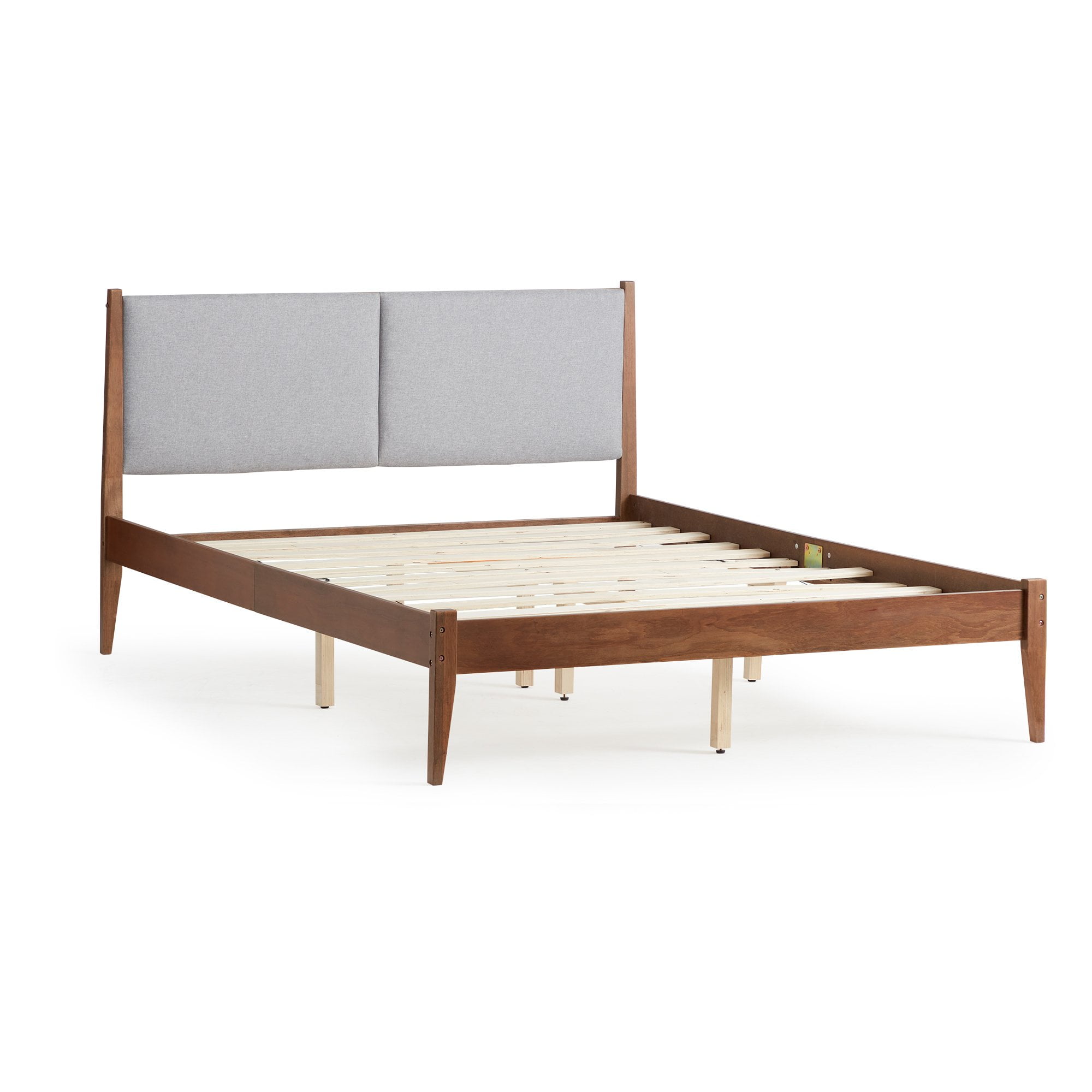 Rest Haven Upholstered Wood Platform Bed, King, Gray