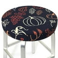 thumbnail image 3 of Easygdp Thanksgiving Print Easy To Install Bar Stool Covers&Stool Covers Round&Elastic Stool Cover, Barstool Covers,Washable&Bottom With Elastic Edge-14 inch, 3 of 7