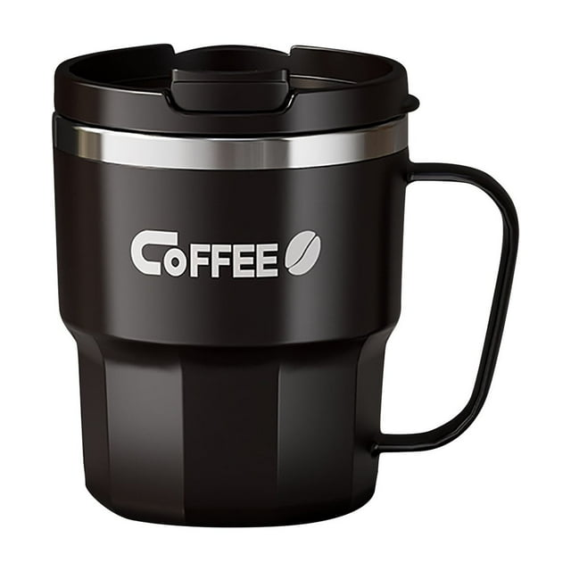 Liquidation d'Articles pour la Maison et la Cuisine! Pcksrro Tasse en Acier Inoxydable 304 à Double Couche, Tasse à Café Résistante à la Chaleur avec Couvercle, Tasse d'Eau pour Étudiants, Grande Capacité