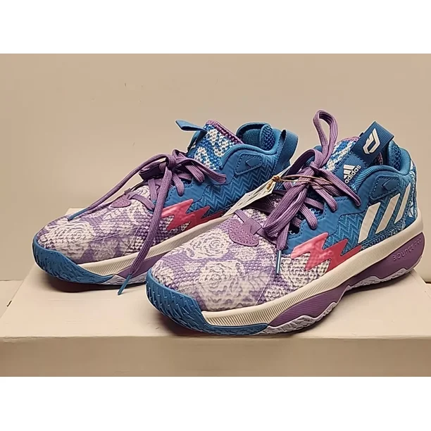 Ad-id-as Dame 8 PE Flowers Blue Purple Basketball Shoes IF8331 Men's 7 Women 8