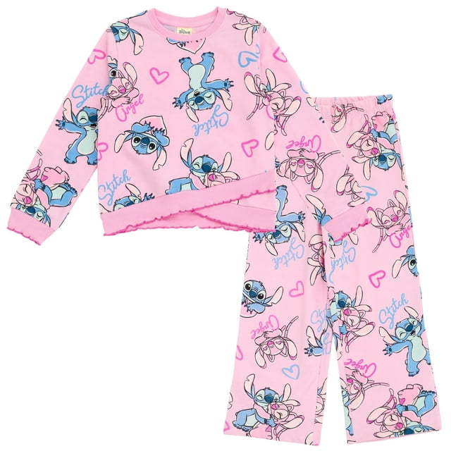 Conjunto de ropa Disney Lilo & Stitch de forro polar rosa 7-8Y