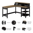 thumbnail image 4 of Bush Furniture Mayfield 60W L Shaped Computer Desk with Desktop Organizer in Vintage Black and Reclaimed Pine, 4 of 10
