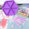 thumbnail image 4 of Bandeja Clasificación Cuentas Pintura Artística Hexagonal para Diamantes Herramienta Artesanal Gran Capacidad Con Cepillo Cuchara, 4 of 9