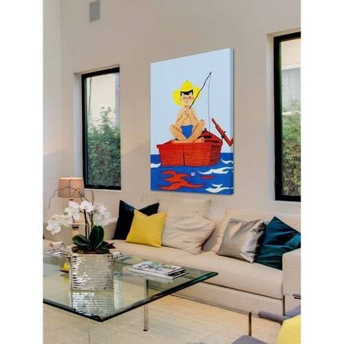 Marmont Hill "Fishing Alone" by Curtis Painting Print on Canvas