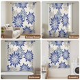thumbnail image 6 of Geometric Flower Sheer Curtains 54 Inches Long, Vintage Country Floral Blue Grey on Linen Light Filering Curtains, Breathable Simi Curtain Privacy Drapes for Kitchen Bathroom Small Window Treatment, 6 of 9