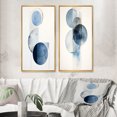 thumbnail image 1 of Designart "Retro Blue Simplicity Circular Elegance I" Modern Geometric Framed Wall Art Set Of 2 - Modern Blue Framed Canvas Set For Living Room Decor, 1 of 6