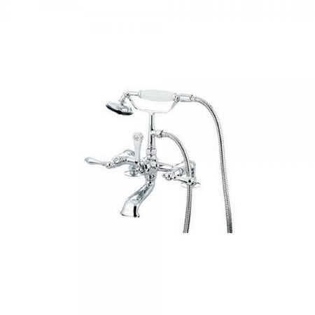 Leg Tub Filler Riser (Kingston Brass CC204T1 Vintage Leg Tub Filler with Hand Shower and 2-Inch Riser, Metal Lever Handle, Polished)