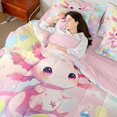 thumbnail image 5 of Erosebridal Cartoon Animal Axolotl Bedding Twin Size,Rainbow Stars Print Bed Set,Dreamy Colorful Bedding Sets Twin Size,Super Cozy Room Decorative Reversible,7pcs, 5 of 5