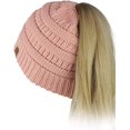 thumbnail image 1 of GFDYREE Bonnet Chignon en Tricot de Qualité CC (Rose Indi), 1 of 1