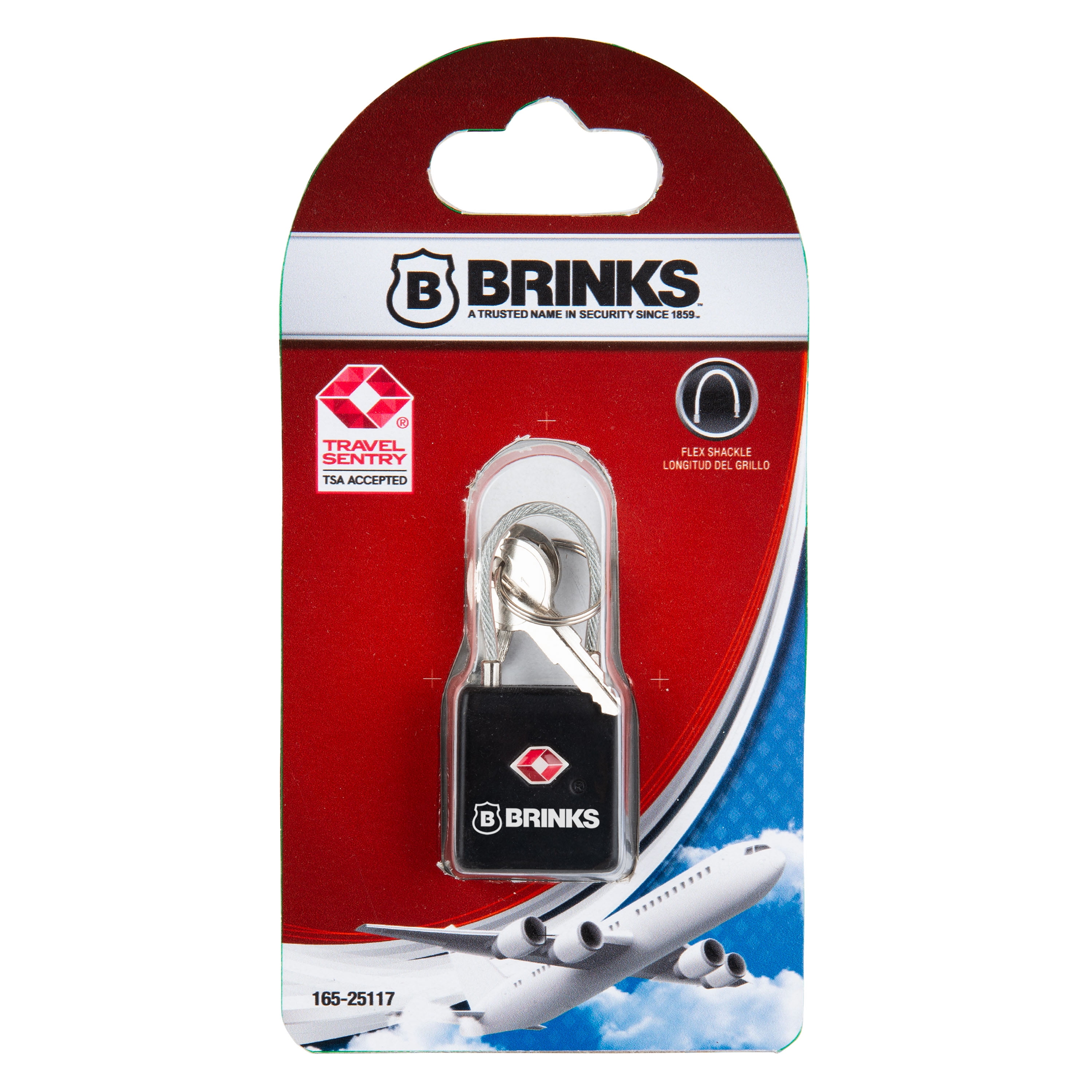 (3 pack) Brinks 28mm, TSA Luggage Padlock with a 1in Steel Cable Shackle