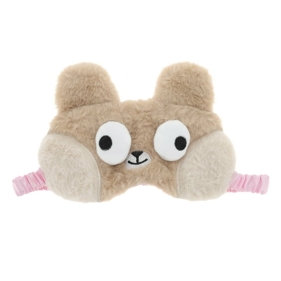 Unique Bargains 1 Pc Portable Bears Not Adjustable Eye Mask for Travel Brown Fleece